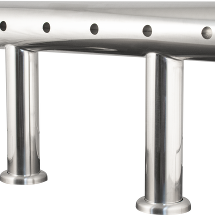 Komos Double T Bar Draft Tower - Brushed Stainless - 6 Tap