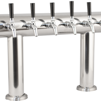 Komos Double-Wide Kegerator with Stainless Double T Bar Tower - 8 Tap
