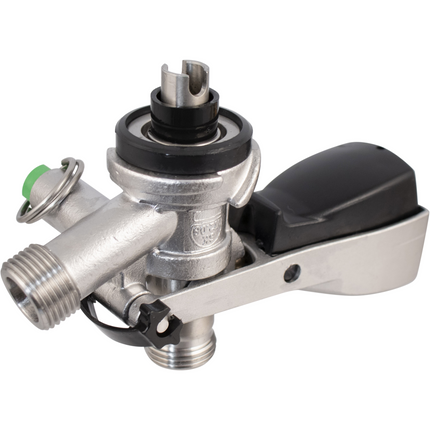 KOMOS Keg Coupler - S Style Sanke Coupler with PRV (Stainless) w/ Ball Lock Quick Disconnect (QD) Adapters