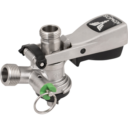 KOMOS Keg Coupler - S Style Sanke Coupler with PRV (Stainless) w/ 1/4 in. Barbs