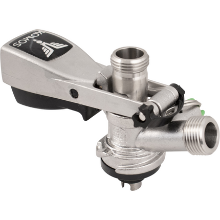 KOMOS Keg Coupler - S Style Sanke Coupler with PRV (Stainless) w/ 1/4 in. Barbs