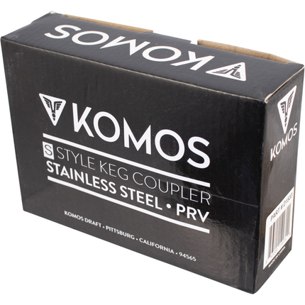 KOMOS Keg Coupler - S Style Sanke Coupler with PRV (Stainless) w/ 1/4 in. Barbs
