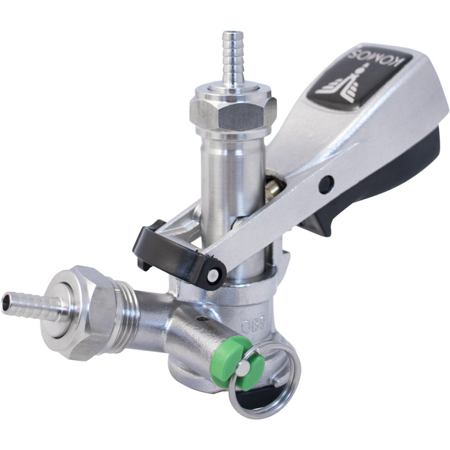 KOMOS Keg Coupler - S Style Sanke Coupler with PRV (Stainless) w/ 1/4 in. Barbs