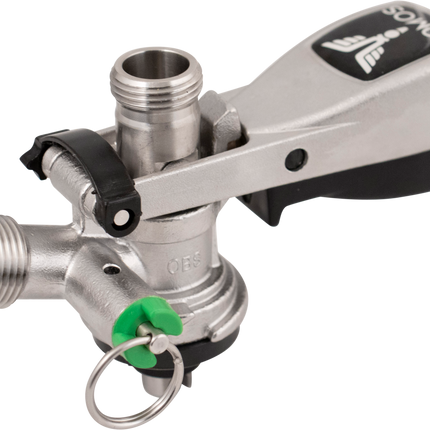 KOMOS Keg Coupler - S Style Sanke Coupler with PRV (Stainless) w/ 8mm Duotight Adapters