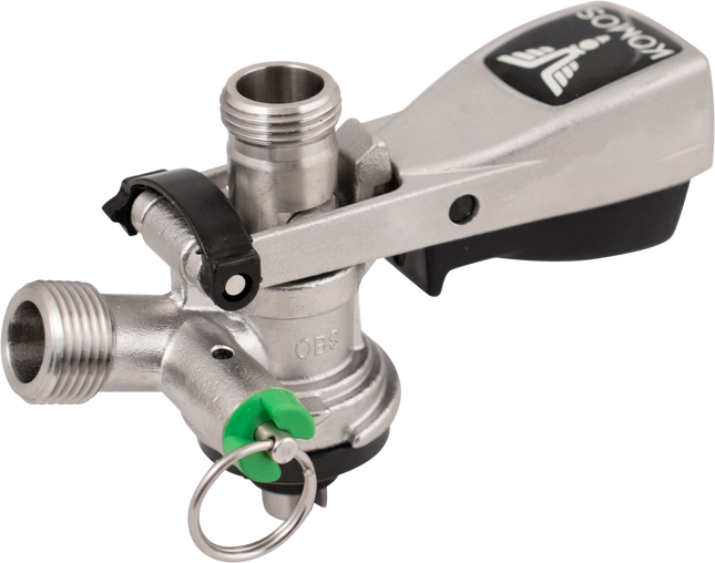 KOMOS Keg Coupler - S Style Sanke Coupler with PRV (Stainless) w/ 8mm Duotight Adapters