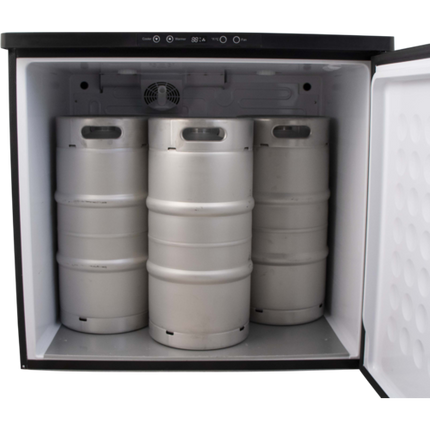Komos Double-Wide Kegerator with Stainless Double T Bar Tower - 6 Tap
