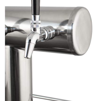 Komos Double-Wide Kegerator with Stainless Double T Bar Tower - 6 Tap