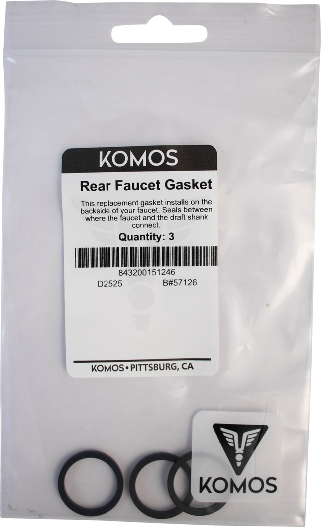 Komos - Rear Faucet Gasket - Pack of 3