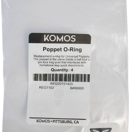 Komos - Replacement O-ring for Universal Poppet - Pack of 4