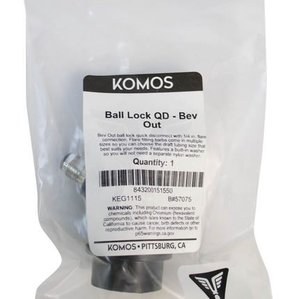 Komos - Ball Lock Quick Disconnect (QD) - Bev Out (BLACK) - CM Becker - Flare