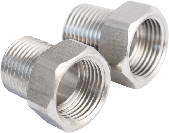 Komos - Stainless - 1/2 in. Male BSP x Female Beer Thread (5/8 in. BSP) Adapter - 2 Pack