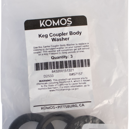 Komos - Sanke Tap Keg Coupler Body Washer - Pack of 3