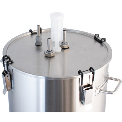 Temp Twister Stainless Steel Lid with Thermowell Port for 35L Bucket Buddy