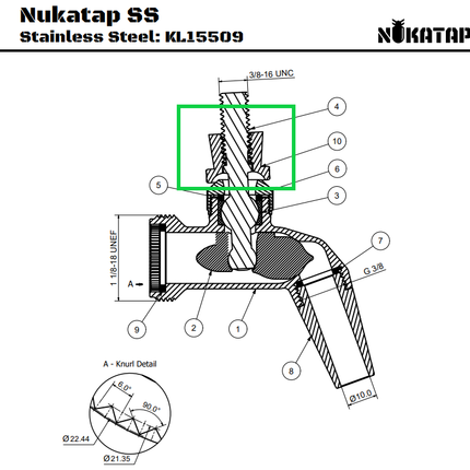 Replacement Faucet Lever Collar for Intertap and Nukatap - Stainless