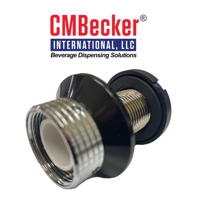 CM Becker | Flow Control Shank - 2 1/2” | Chrome Exterior | Food Grade Liner on Inside