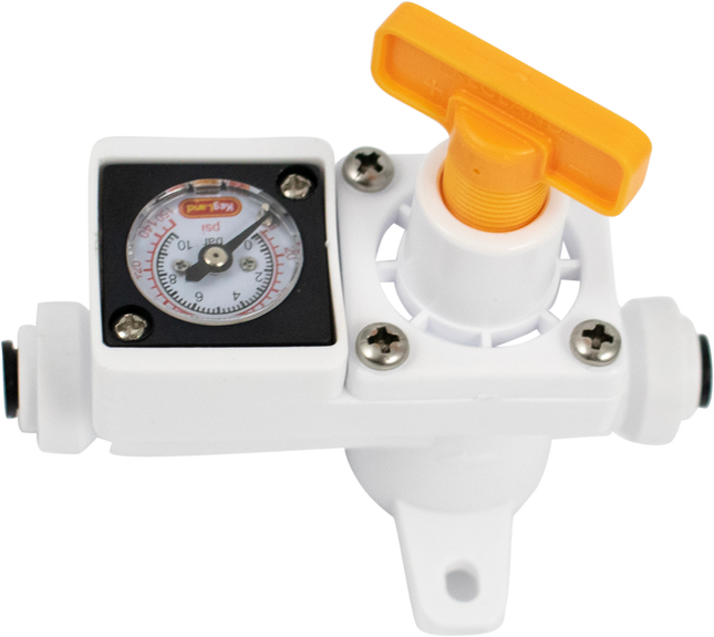 Duotight In-Line Plastic Regulator w/ Integrated Pressure Gauge (0-150 psi) - 6.35 mm