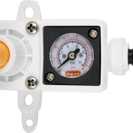 Duotight In-Line Plastic Regulator w/ Integrated Pressure Gauge (0-150 psi) - 6.35 mm