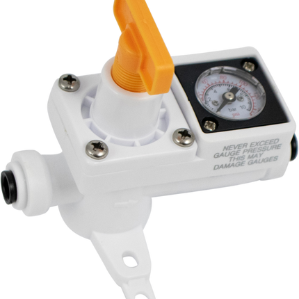 Duotight In-Line Plastic Regulator w/ Integrated Pressure Gauge (0-150 psi) - 6.35 mm