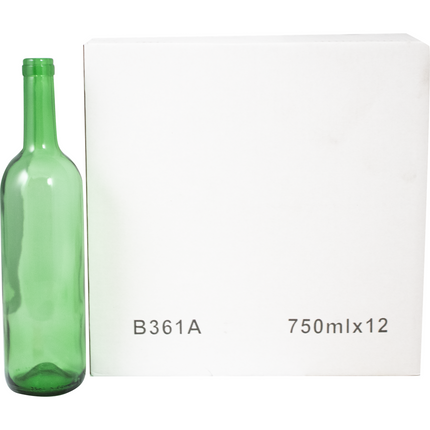 750mL Champagne Green Claret/Bordeaux Farro Glass Wine Bottles, Punted - PLACEHOLDER