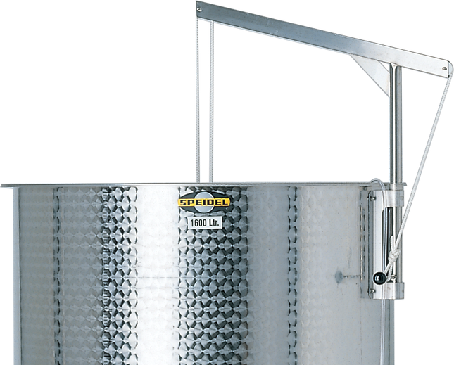 Speidel 1600L, 1200mm Diameter FO Dish Bottom Variable Volume Tank w/ Lid - Partial Jacket - Manway