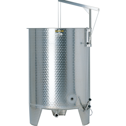 Speidel 2200L, 1400mm Diameter FO Dish Bottom Variable Volume Tank w/ Lid - Partial Jacket - Manway