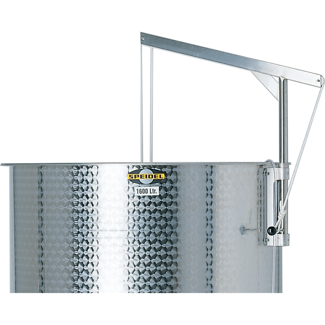 Speidel 2200L, 1400mm Diameter FO Dish Bottom Variable Volume Tank w/ Lid - Partial Jacket - Manway