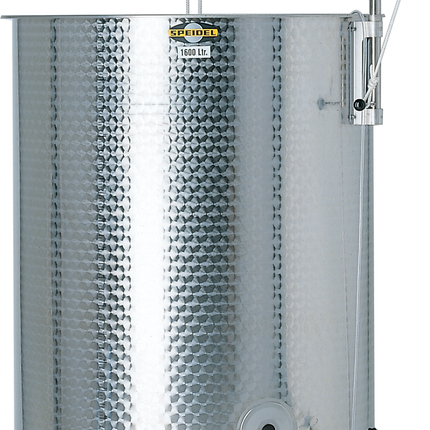 Speidel 3850L, 1600mm Diameter FO Dish Bottom Variable Volume Tank w/ Lid - Partial Jacket - Manway