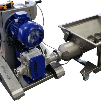 EnoItalia - Lobe Rotor Eurofill Pump - Automatic Control Panel and Motorized Collection Bin (Receiving Hopper)