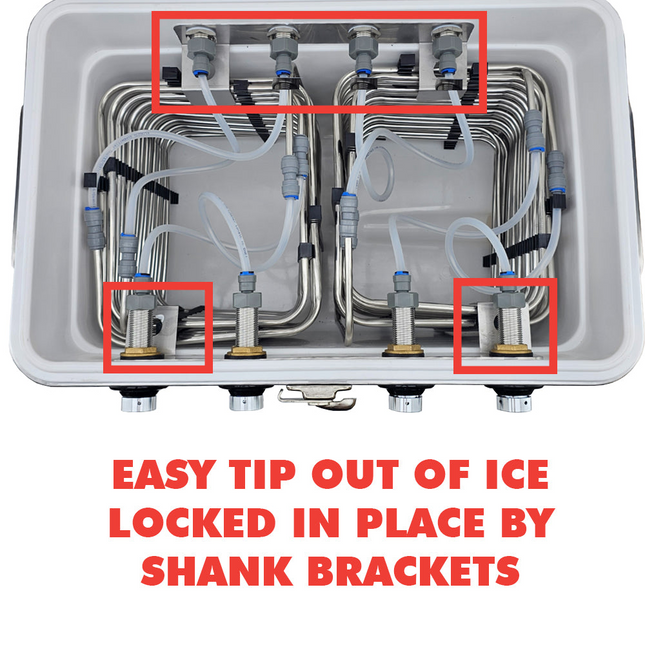 KegLand Stainless 4 Tap Jockey Box - w/o Faucets