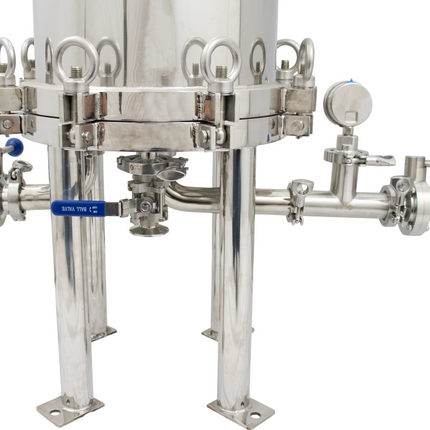 BevBright Stainless Steel Lenticular Filter Housing - 12 in. - 3 High - with fittings