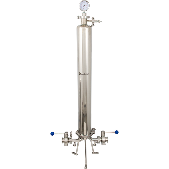 BevBright 316 Electro Polished S/S Cartridge Filter Housing - 30 in. - 1 Module Capacity