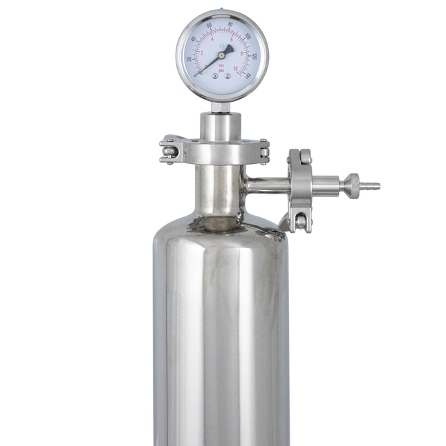 BevBright 316 Electro Polished S/S Cartridge Filter Housing - 30 in. - 1 Module Capacity