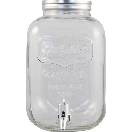 5 Liter Glass Wide Mouth Jug w/Hole & Spigot