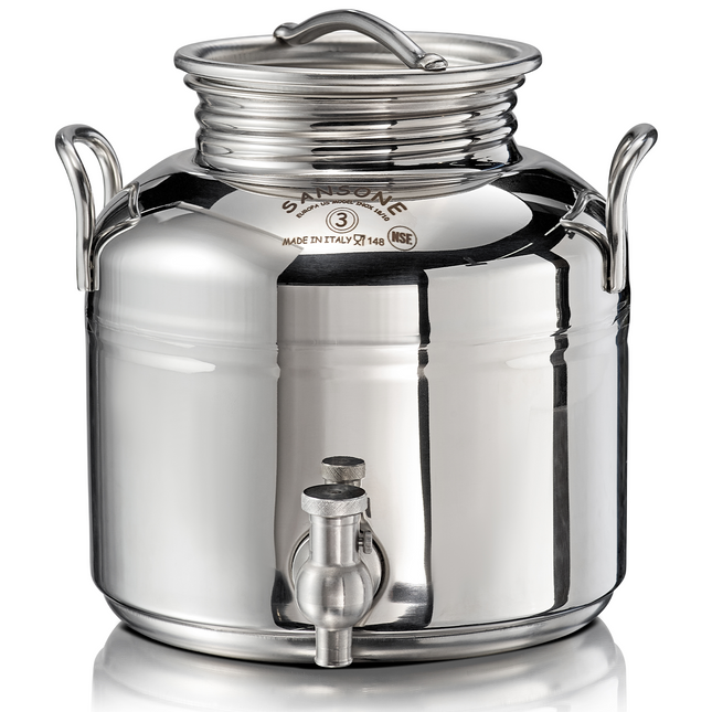 Sansone Stainless Fusti Tank - Europa-AQ Model - Water Dispenser w/ Stand and Tap - 3L