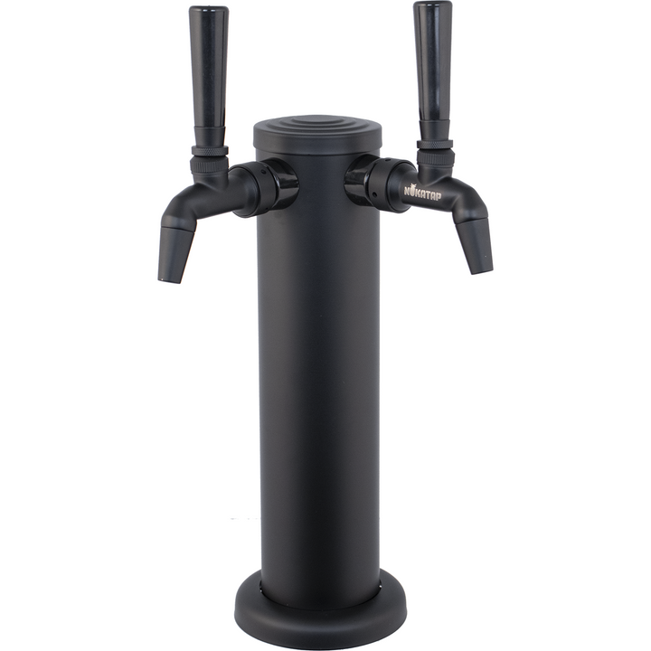 KOMOS Matte Black Draft Tower with NukaTap Faucets