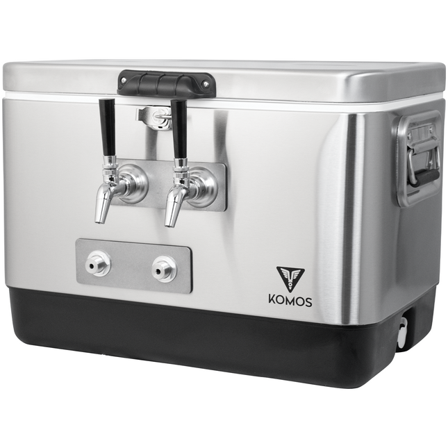 KOMOS Stainless 2 Tap Jockey Box - Front Entry
