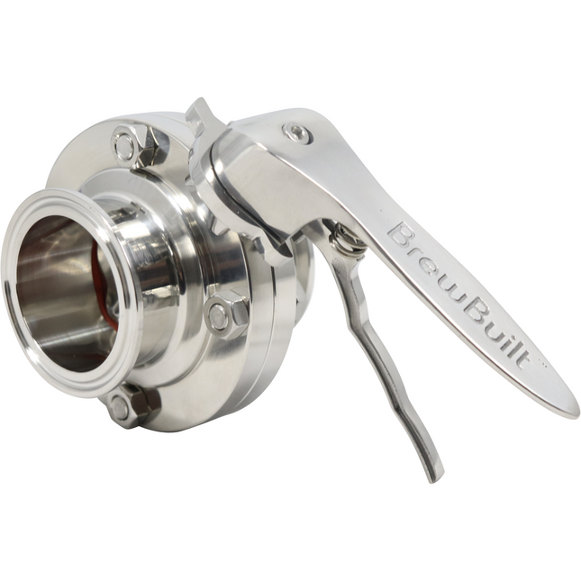 BrewBuilt - 1.5 in. T.C. Butterfly Valve - Polished