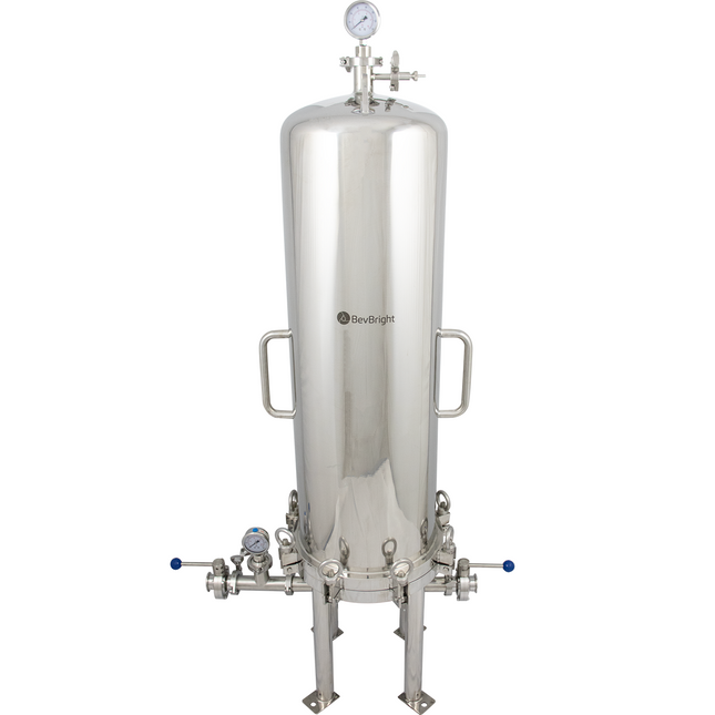 BevBright Stainless Steel Lenticular Filter Housing - 12 in. - 1 High
