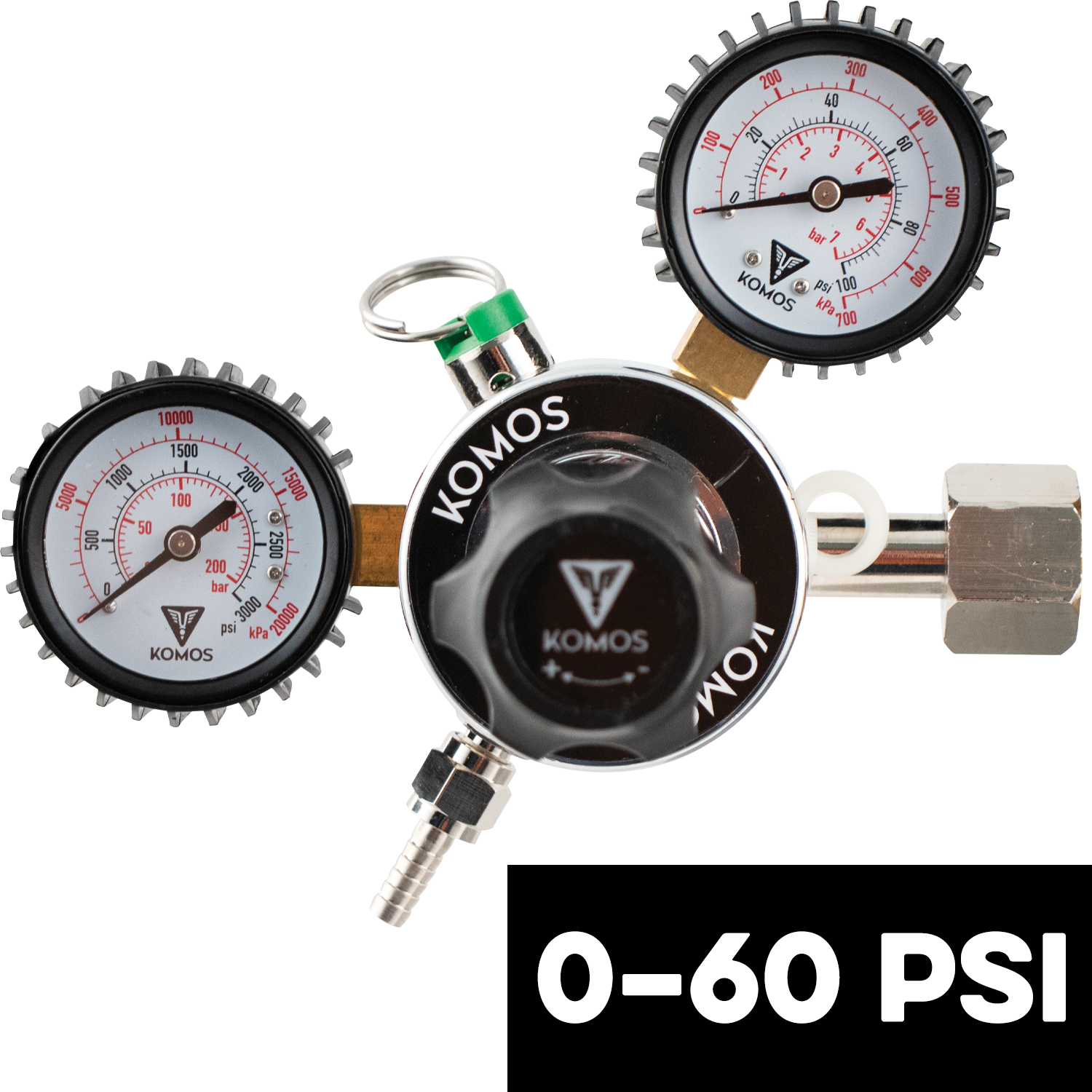 KOMOS Premium Dual Gauge CO2 Regulator