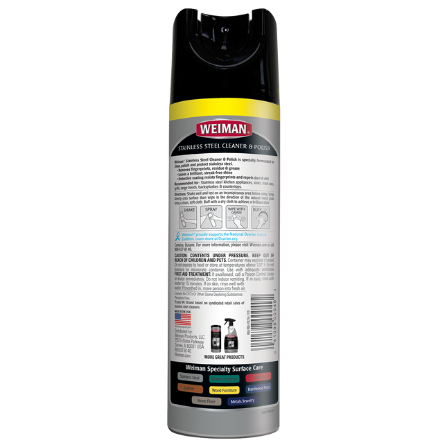 Weiman Stainless Steel 3-in-1 Clean + Shine + Protect - 17 oz Aerosol