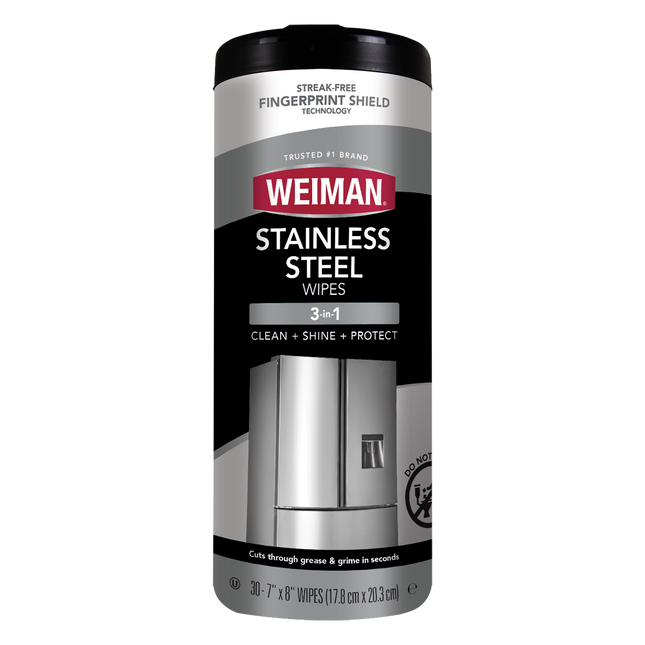 Weiman Stainless Steel 3-in-1 Clean + Shine + Protect - 30 Count Wipes