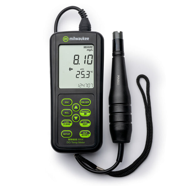 Milwaukee - MW605 MAX Waterproof Galvanic Dissolved Oxygen Meter With Automatic Calibration
