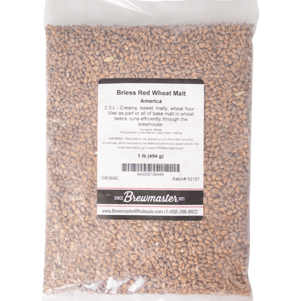Malt - Briess Red Wheat - Per Lb (Showroom Only)