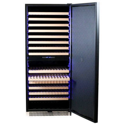 Komos - Wine Cooler - 30 in. Wide 220 Bottle Black Door Wine Cooler