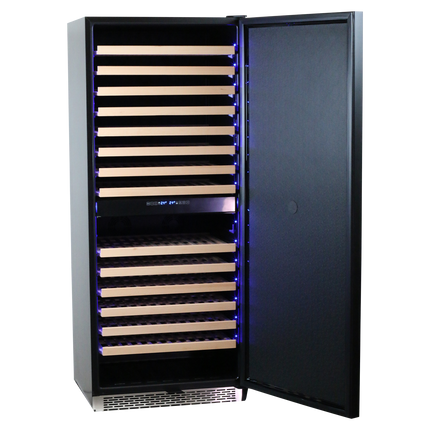 Komos - Wine Cooler - 30 in. Wide 220 Bottle Black Door Wine Cooler
