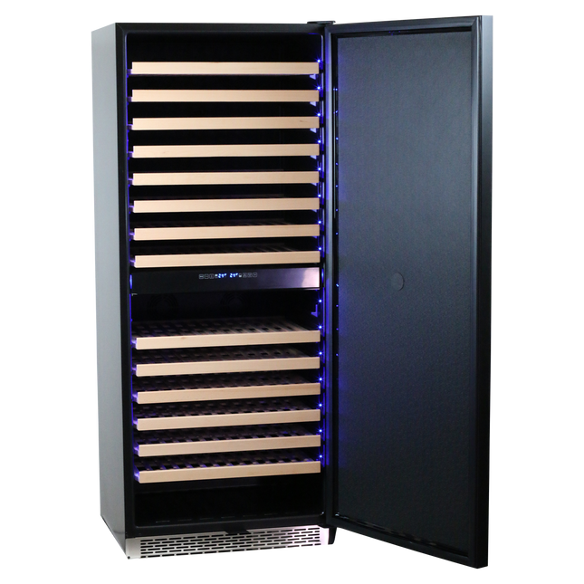Komos - Wine Cooler - 30 in. Wide 220 Bottle Black Door Wine Cooler
