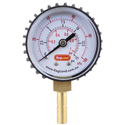 Push In Pressure Gauge - 8mm 5/16 in (0-15 psi)