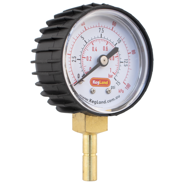 Push In Pressure Gauge - 8mm 5/16 in (0-15 psi)