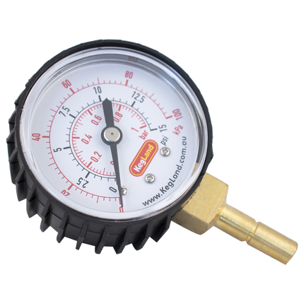 Push In Pressure Gauge - 8mm 5/16 in (0-15 psi)