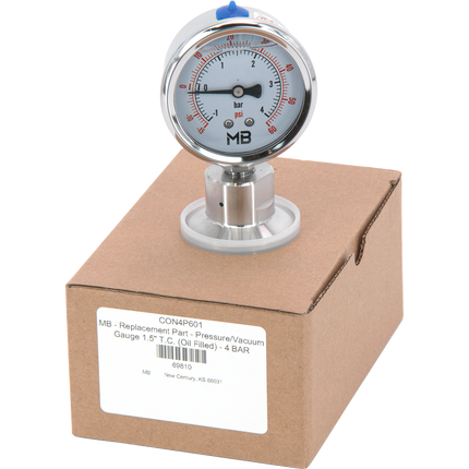 MB - Replacement Part - Pressure/Vacuum Gauge 1.5" T.C. (Oil Filled) - 4 BAR